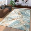 Luxury Marble Texture Soft Carpet In Blue and Gold for Bedroom Decor Suitable for Use As an Anti-slip for Living Room Bedroom Sofas