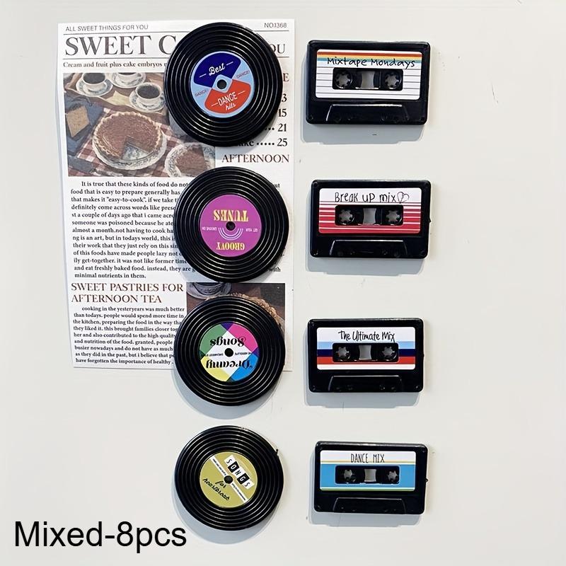

8pcs Retro Cassette Tape Magnet Set - Vintage Record Fridge Magnets, Perfect Gift for All Music Lovers