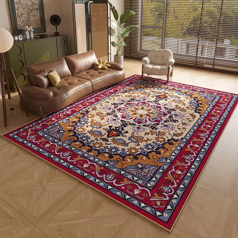 Persian Style Carpets for Living Room Anti-slip Cloakroom Rug American Bedroom Decor Retro Carpet Washable Study Soft Floor Mat