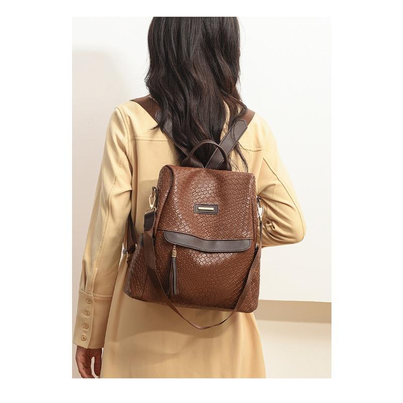 Retro Soft Leather Backpack Versatile Travel Bag