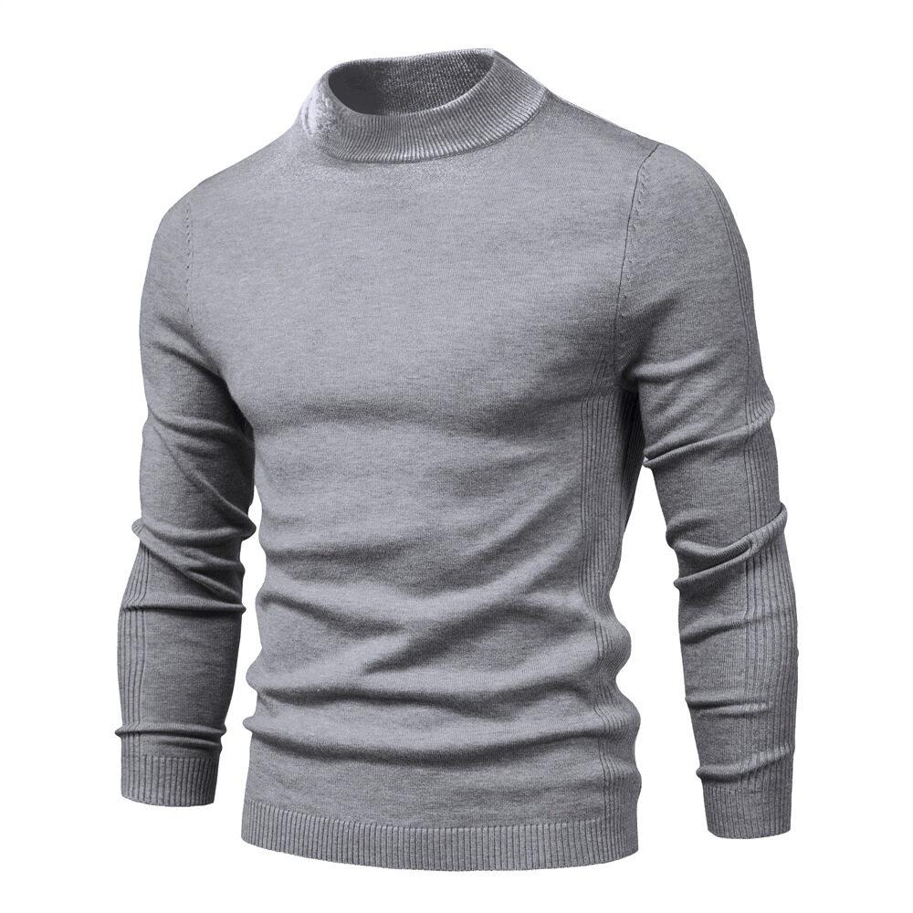 Solid Color Knitted Turtleneck Male Sweater Warm Men Pullover Winter Casual Sweaters for Men