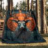 1pc Deer Head Artwork Print Outdoor Blanket, Lightweight Polyester,