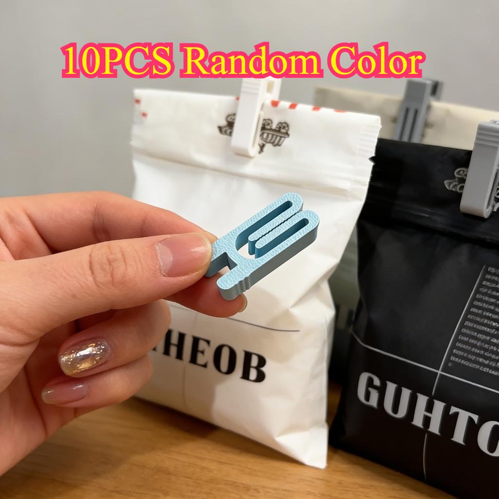 10pcs Random Snack Bag Seal Clips | Lightweight And Durable Plastic Food Bag Sealing Clips, Kitchen Gadget