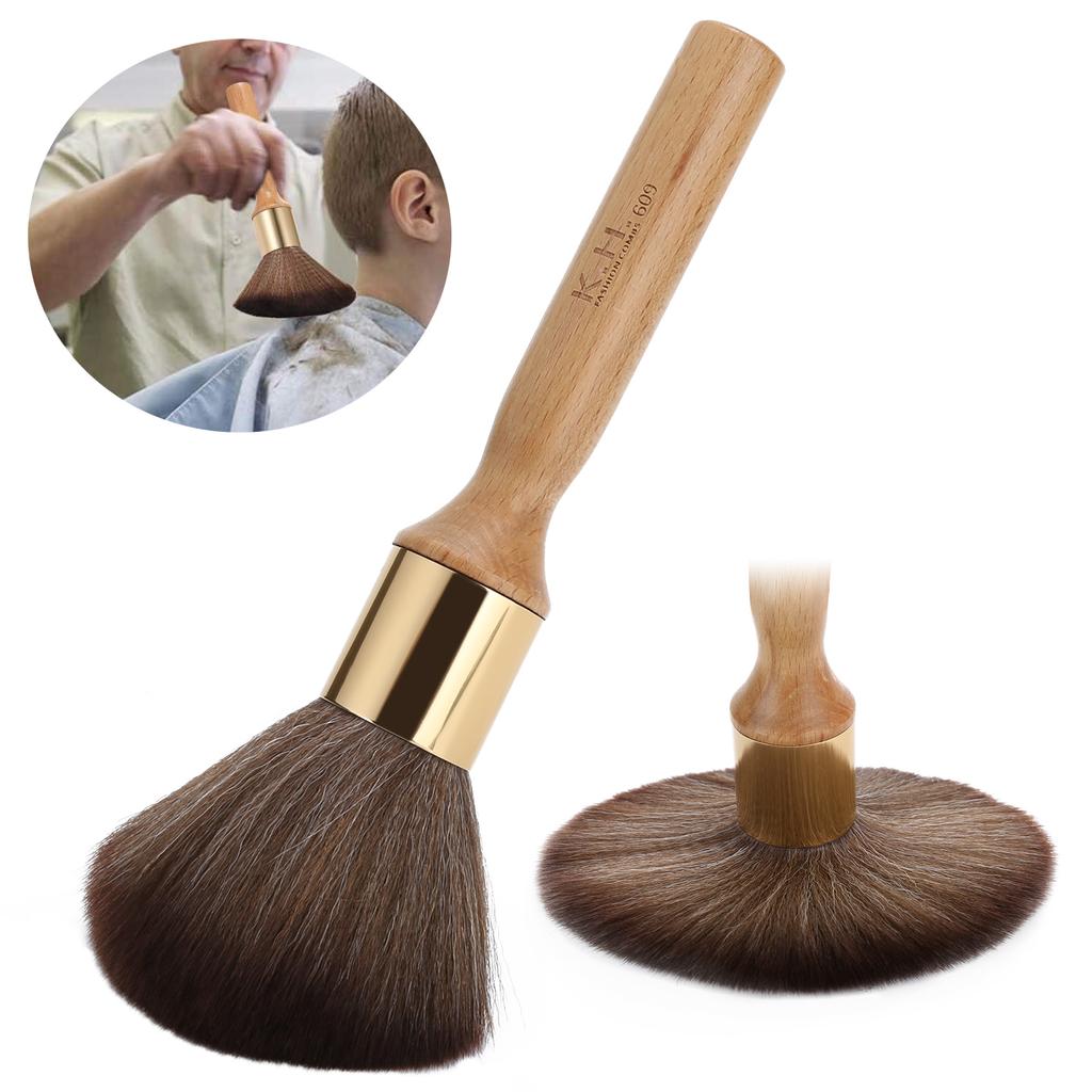 Broken Hair Sweep Brush Neck Face Duster Professional Salon Barber Hairdressing BrushWooden