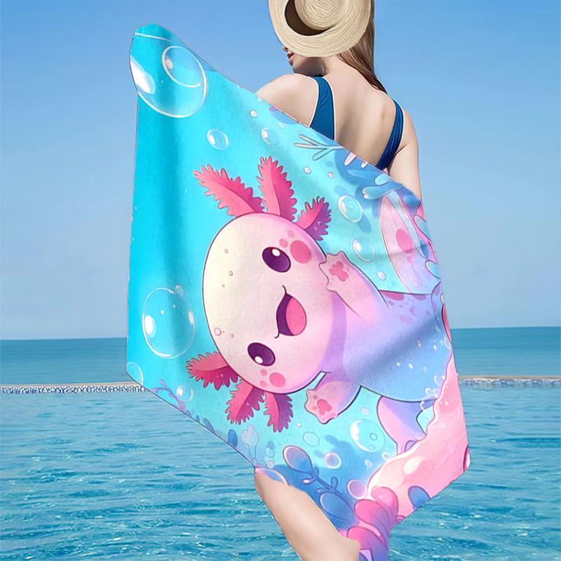 Fantasy Axolotl Moon Night Sky Beach Towel, Super Soft Microfiber, Gift for Her/Him, Birthday, for Pool, Beach, Travel, Home Decor Fan gifts