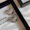 Simple Arc Earrings Female Tide Personality Cow Horn Ear Buckle Texture Earrings Niche Retro Senior Sense Elegant Accessories Classic Casual Jewelry