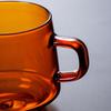 Colored Glass Mug Cup 350ml Heat Resistant Amber Blue Green Stackable Glass Cup Coffee Tea Cup