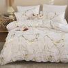 Golden Marble Pattern Duvet Cover and Pillowcase Three-piece Bedding Set
