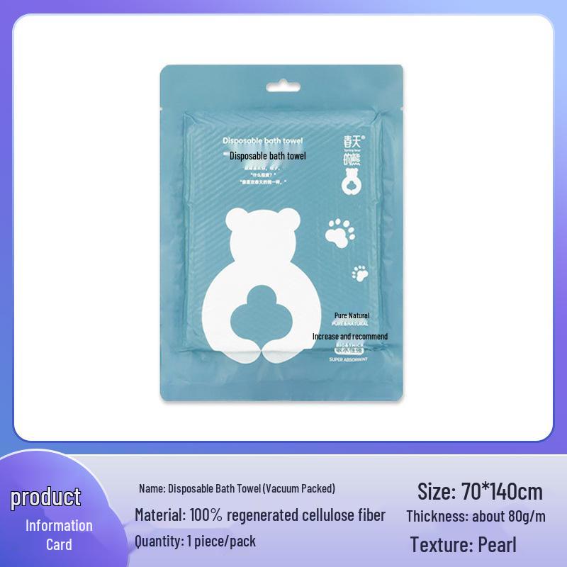 Compact Travel Cotton Towels - Vacuum Compressed, Individually Packed, Disposable 70x140