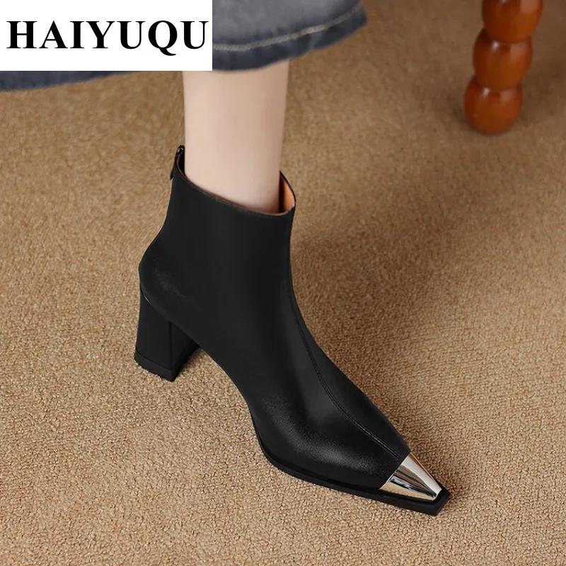 Sexy Pointed Toe Ankle Women Boots Brand Luxury High Heels Shoes  New Winter Leather Goth Gladiator Pumps Chelsea Botines