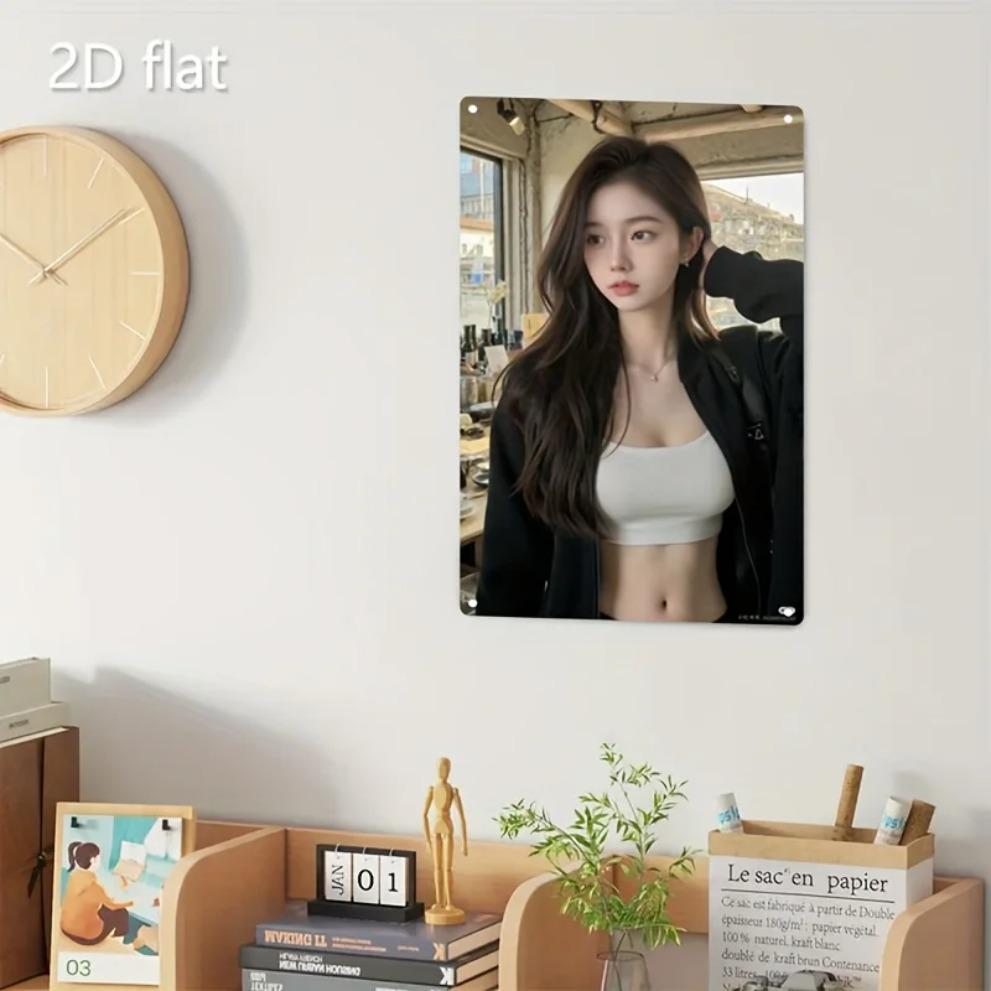 Metall-Wandkunst Frauenporträt Schild, Eisen Heimbar Dekor mit vorgebohrten Löchern, Weihnachtsgeschenk