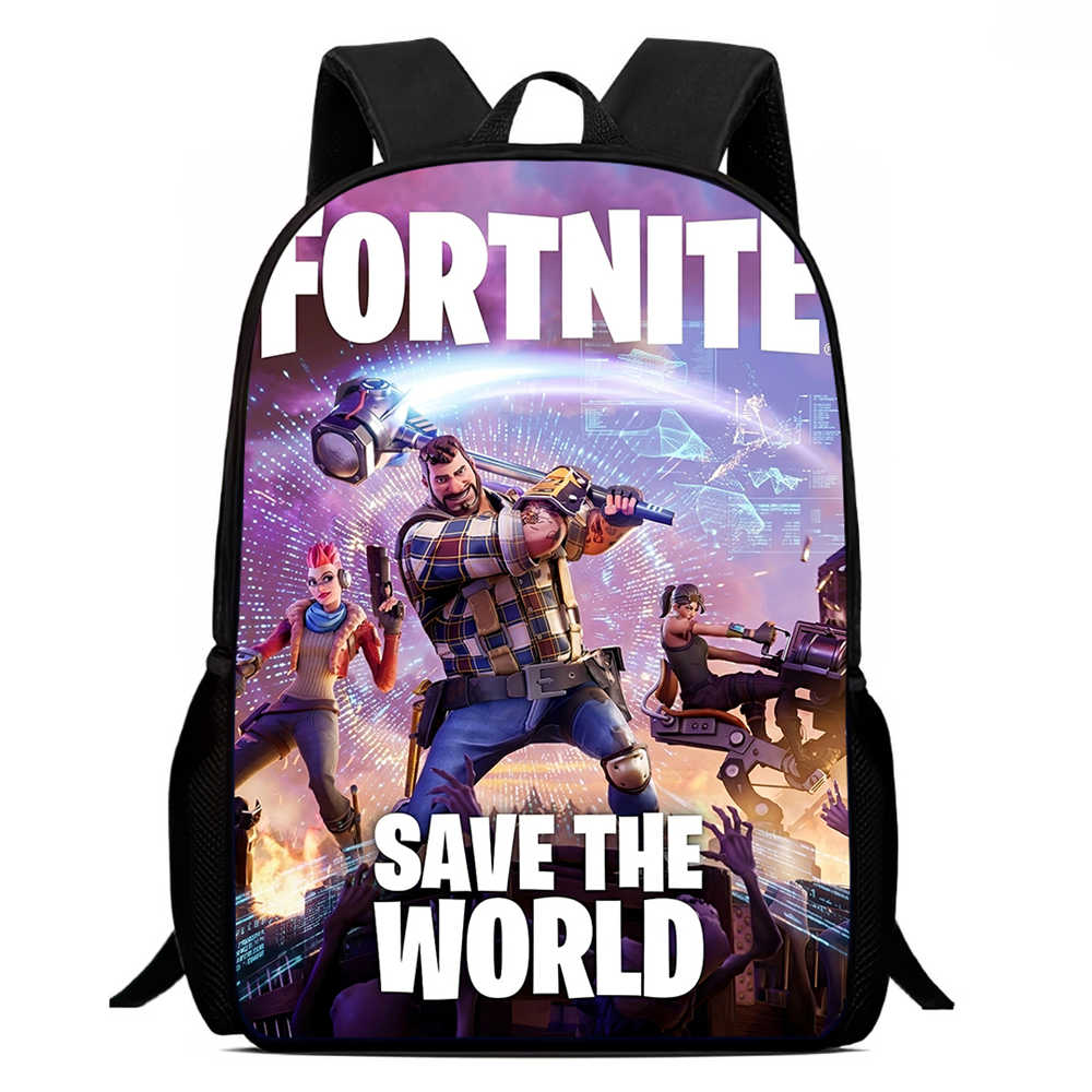 Children's Student Fort-nite Cartoon Boy and Girl Large Capacity Backpack