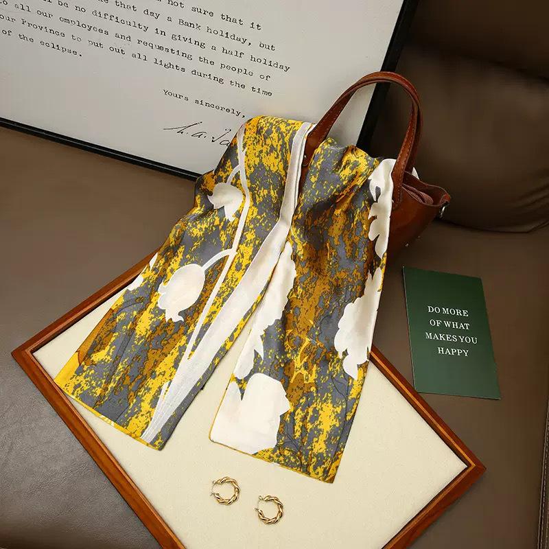 Korean Style Versatile Long Silk Ribbon Scarf