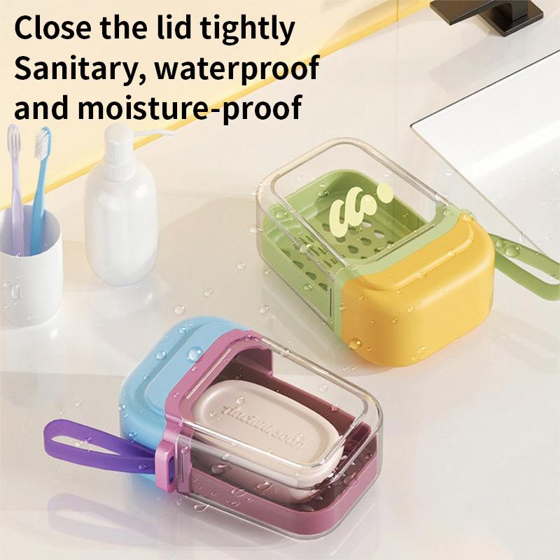 Dopamine Type Travel Soap Box (lid Sealed) - Double-layer Drainage, Portable and Practical, Very Suitable for Storing Travel Soa