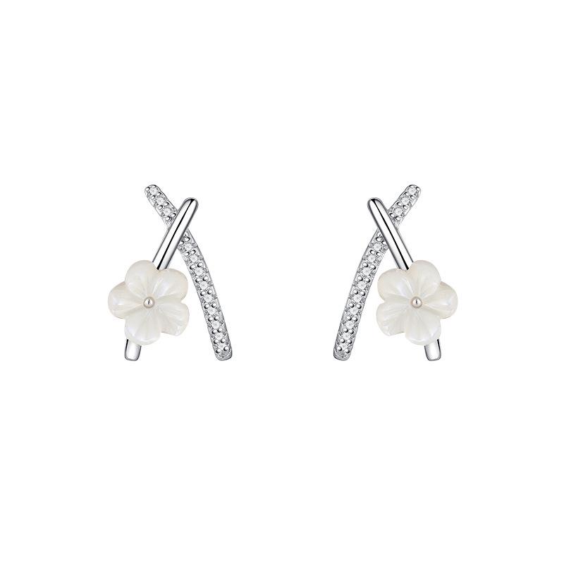 925 Sterling Silver Flower Earrings - 2023 Light Luxury Studs for Women
