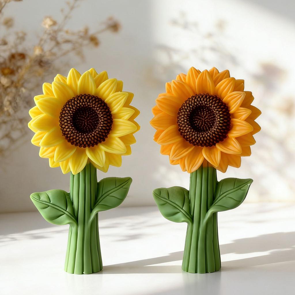 Sunflower Candle Mold Non-Stick Handmade Aromatherapy Mold Silicone Gypsum Mold Detailed Candle Making Tool For Scrapbooking