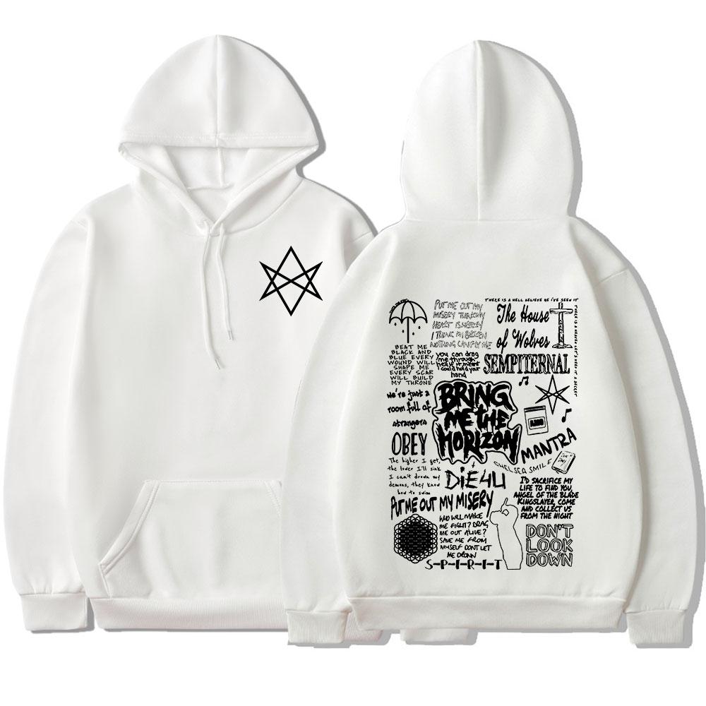 BringMe TheHorizon Hoodies BMTH Heavy Metal Rock Band Sweatshirts Men Women Oversized Casual Vintage Pullovers Jacket Streetwear