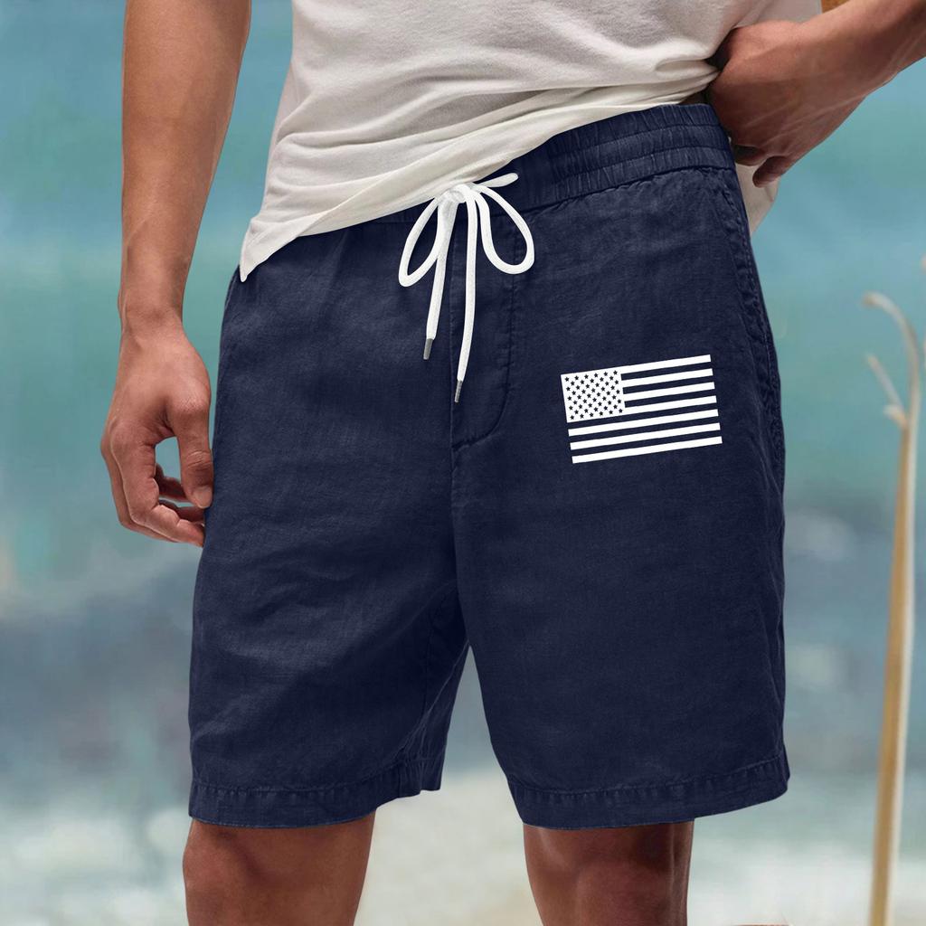 Men's Workwear Shorts With Multiple Pockets, Elastic Waistband, Loose Cotton, Casual Outdoor Lightweight Work Shorts