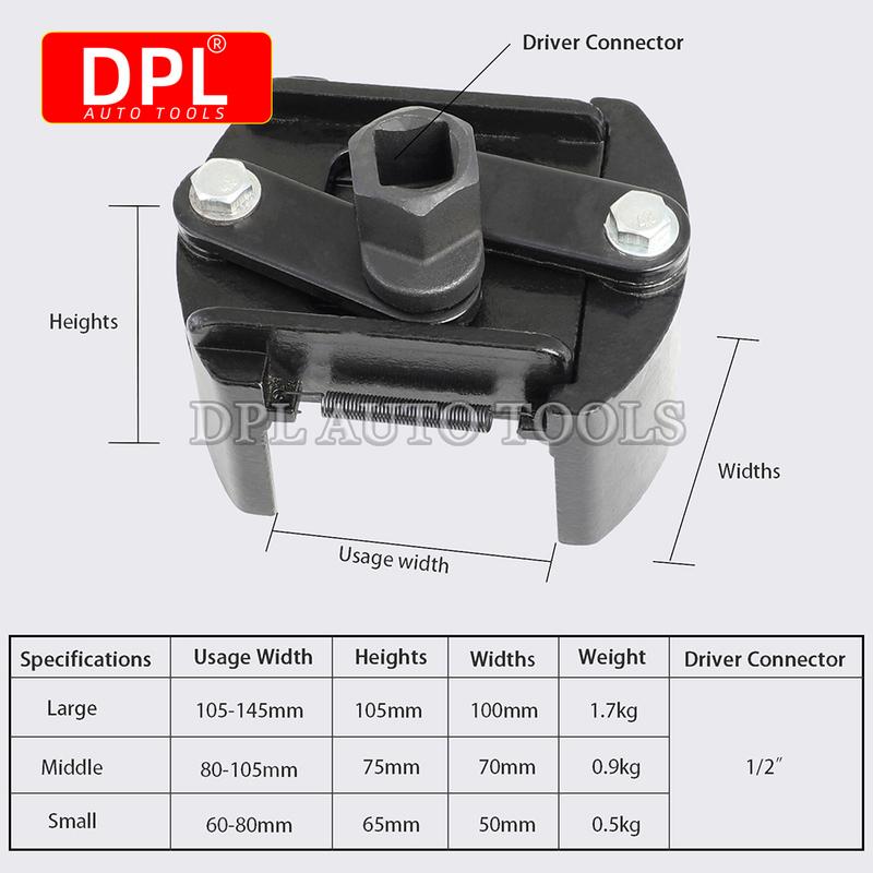 Universal Adjustable Oil Filter Wrench Set for 60mm-80mm Removal Tool Cap 1/2"