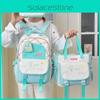 Cartoon Embroidery Letter Student Lightweigh Backpack Three Piece For School Use