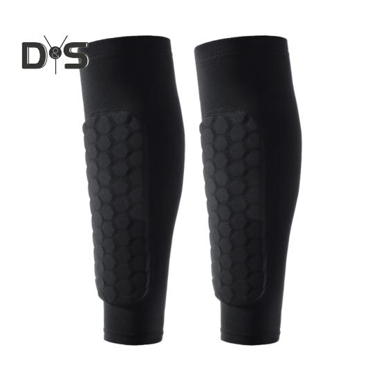 

1 шт/2 шт футбольные щитки для голени компрессионные рукава для голени с сотовыми подушечками поддержка для голени для взрослых детей M 2pcs чёрный