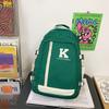 Blocked Color Simple Letter Print Student Backpack For School And Daily Use