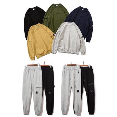 Sudadera de felpa CP Lens para hombre, color liso, cuello redondo, holgada - Marca juvenil casual y moderna