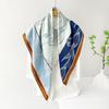 New 91cm silk scarf women's satin chain imitation silk large square scarf high-end spring and summer shawl