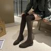 Spring Autumn Elastic Middle Heel Pointed Toe Women's Thigh High Boots Gyaru Cosplay Goth Ladies Sock Above Over The Knee Shoes