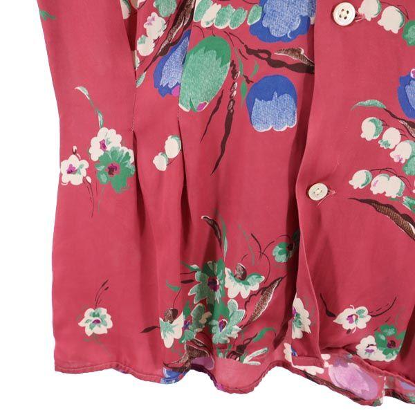 RALPH LAUREN Floral Short sleeve Open collar shirt 4 Pink Open collar Women Used