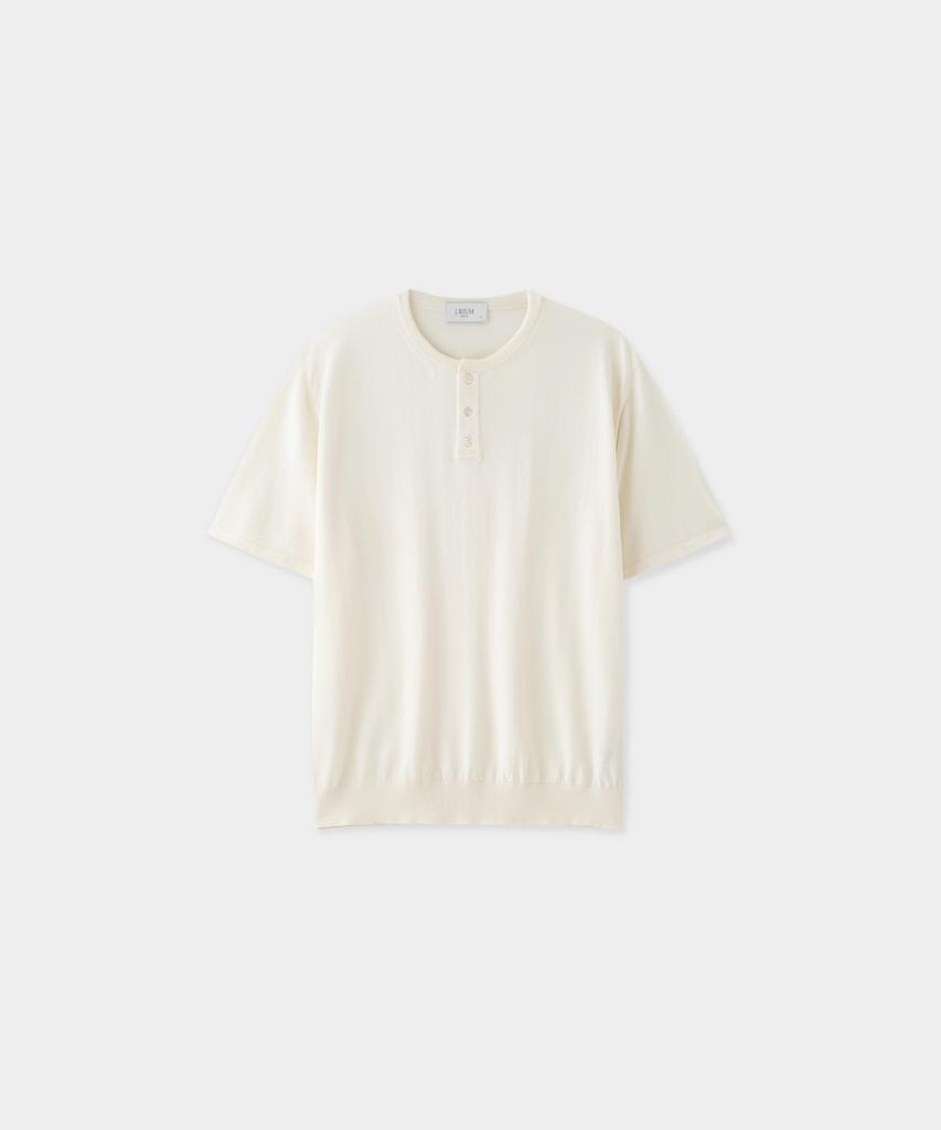 Jeilium Revo Summer Essential Henley Neck Half Knit Ivory (Dry Touch)