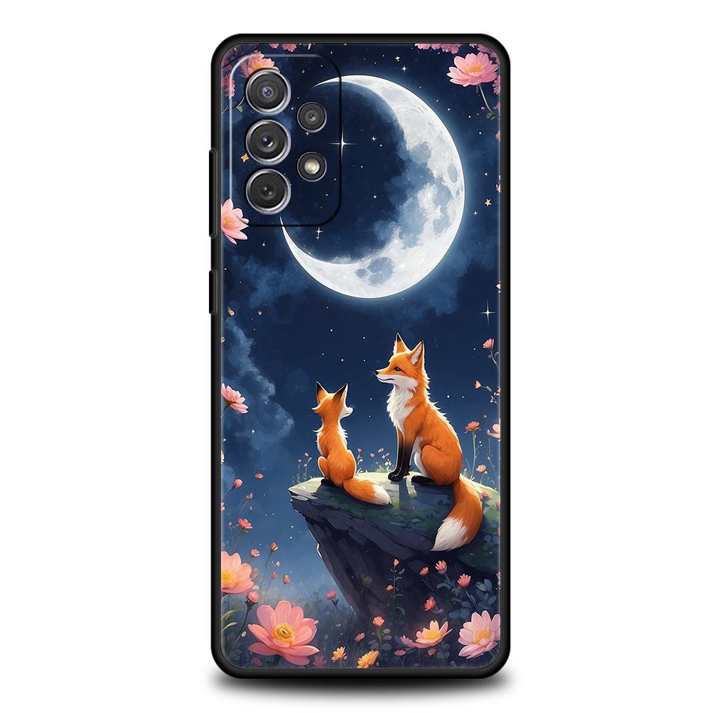 Phone Case for Samsung Galaxy A55 A53 A52 A52S A51 A41 A35 A32 A25 A23 A15 A13 A71 A72 5G Soft TPU Shell Cute Animal Fox Fundas