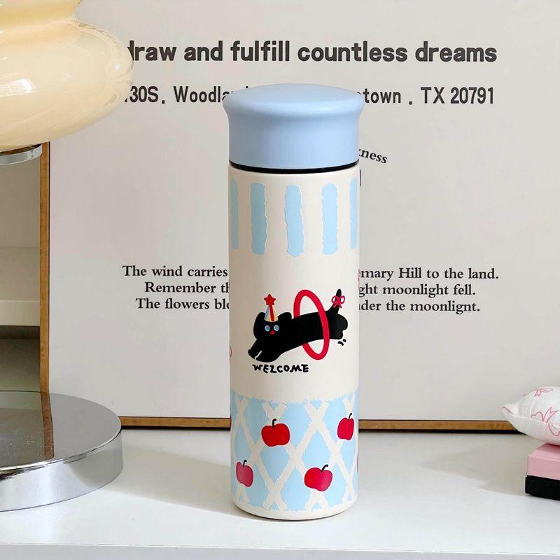 

Large-Capacity Thermos Cup 2024 New Model for Girls, High Aesthetic Value, Tea-Water Separation, Straight Cup, Portable, Cute, Children s Manufacturer Striped Kitten---500Ml Single Cup