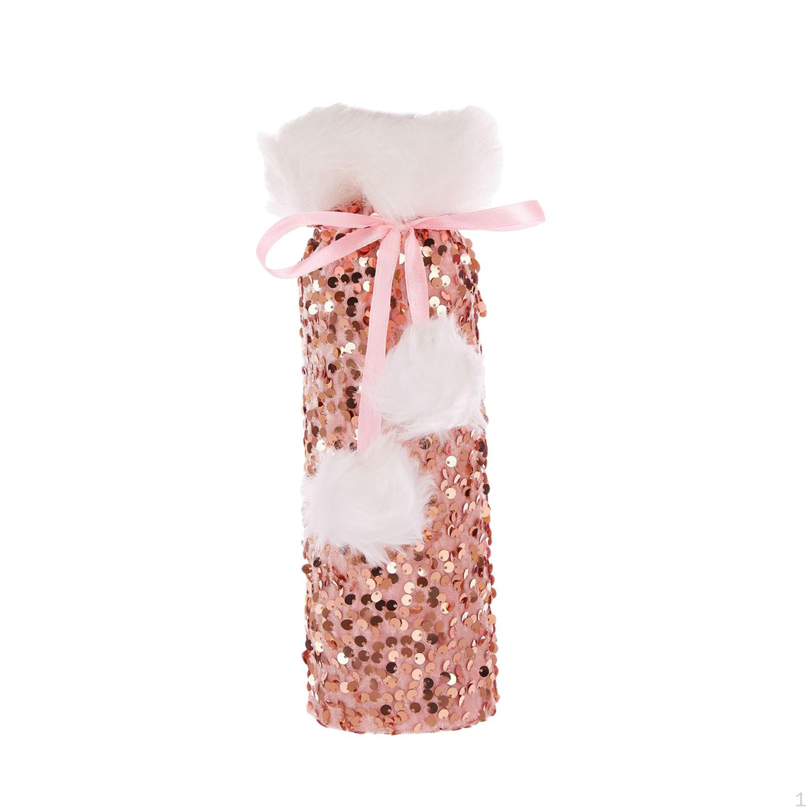 

Champagne Bottle Cover, Bag for Festival And Wedding Home Decor рожевий