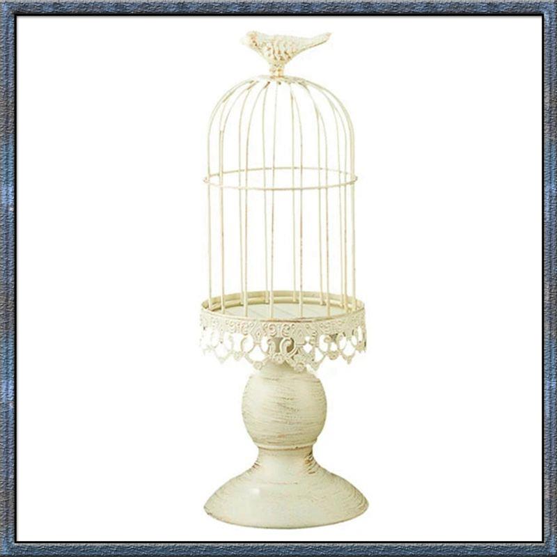 

Aug. Vintage Bird Cage Candle Holder Wedding Table Decoration Props Wedding Decoration Metal Iron Candle Holder Durable ,White,S