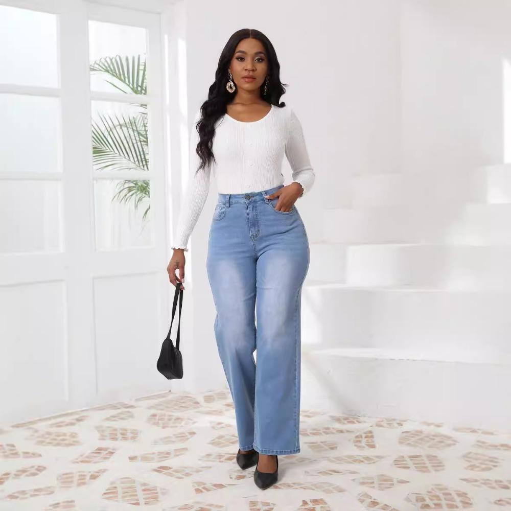 Neuer Stil Jeans Vintage Straight Locker Lässig Stilvoll Vielseitig Pendeln