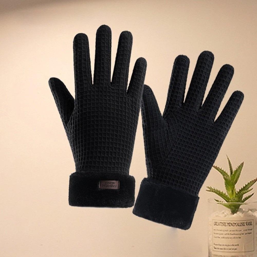 

Warm Touch Screen Gloves Plush Driving Mittens New Skiing Gloves Gift чорний