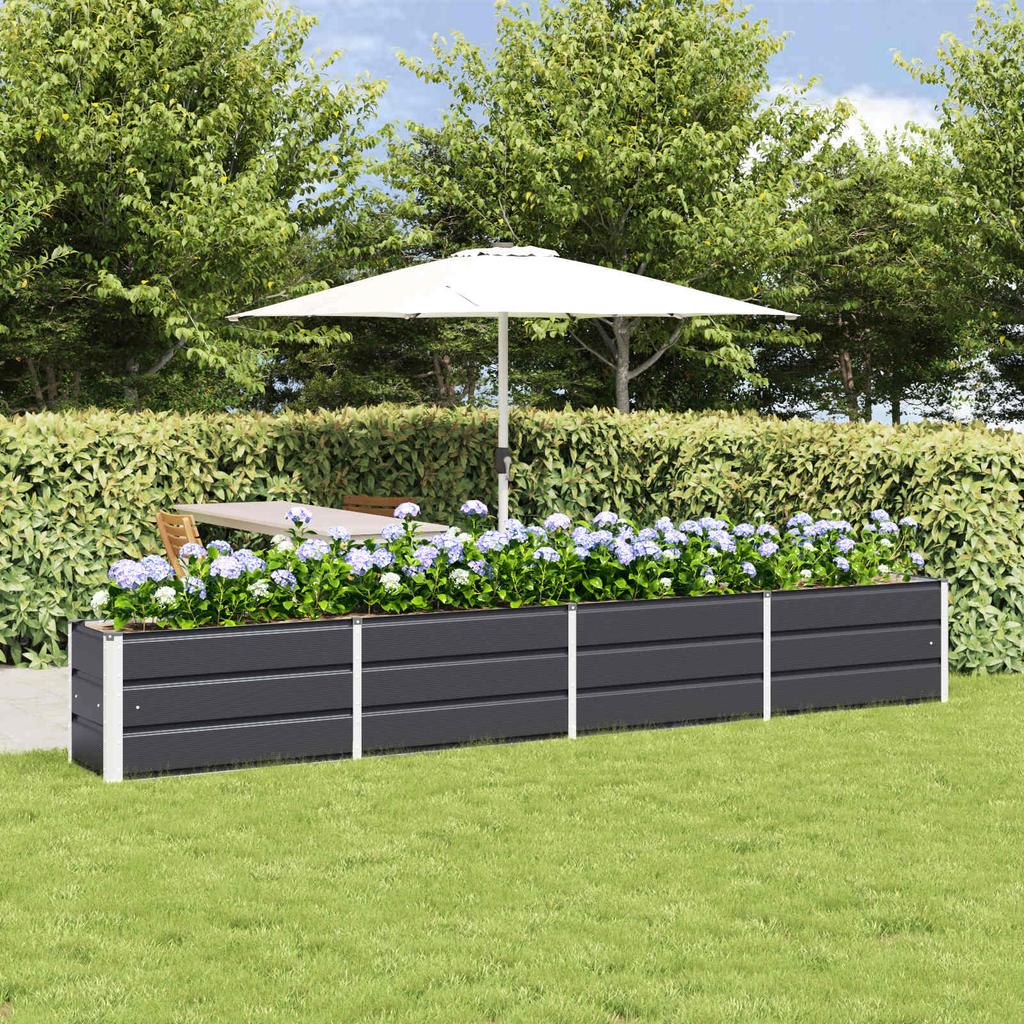 Plant Pot Anthracite 320 X 40 X 45 Cm Steel