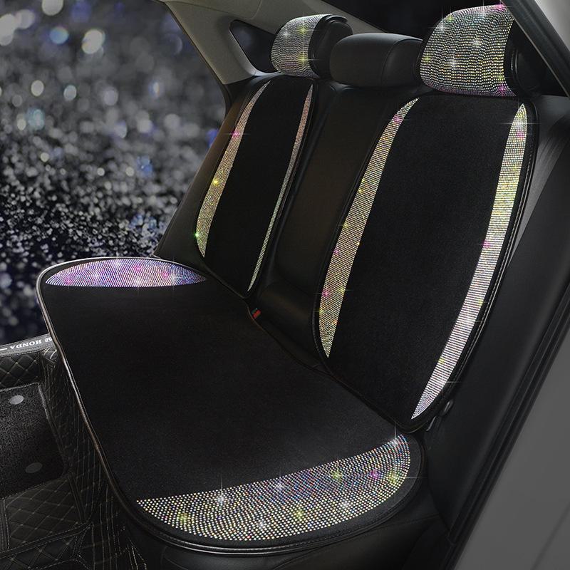 Set de perne auto pentru scaun auto Sparkling Diamond pentru femei - 4 anotimpuri, potrivire universală, design simplu, piesă individuală sau din trei piese