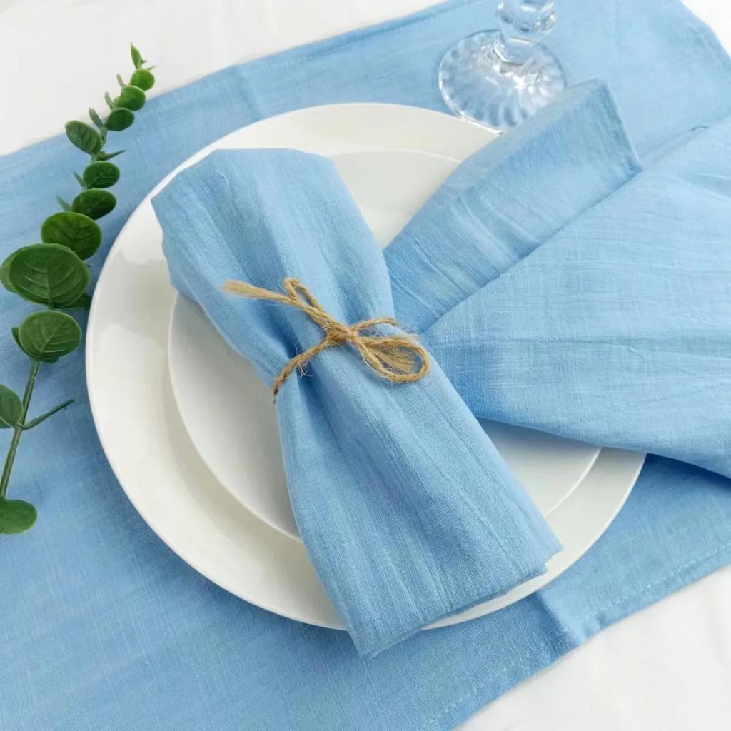 50pcs Napkins 100% cotton Dinner Napkins 30x45cm Sage Green Rustic Table Napkins For Wedding Party Baby shower Table Decor