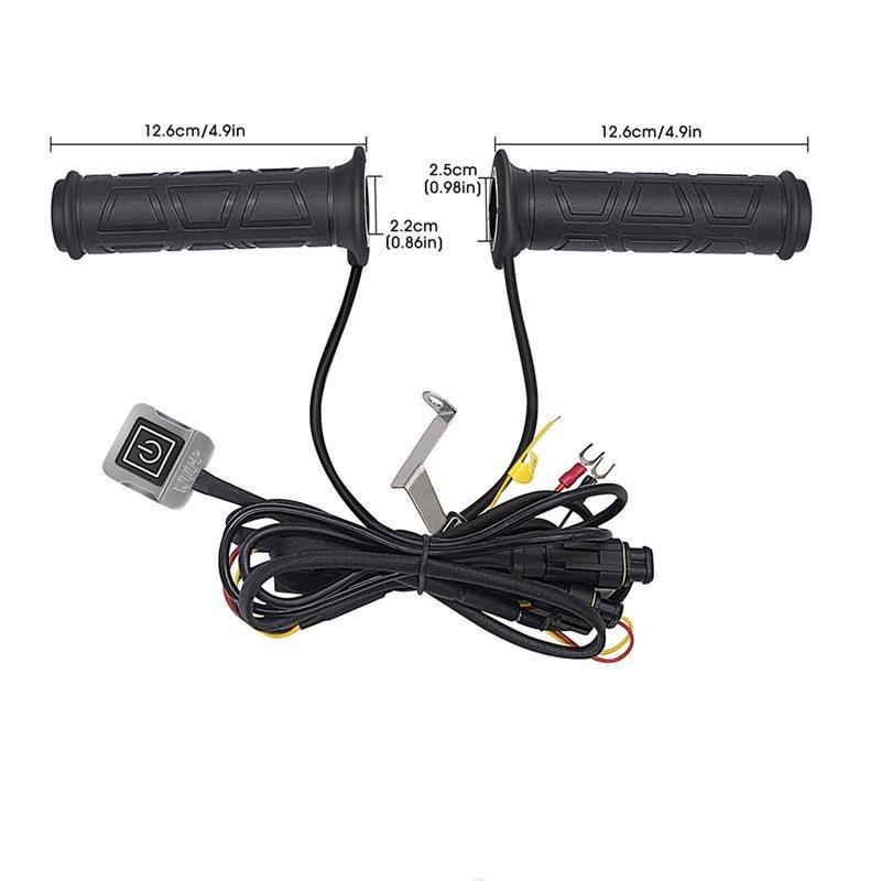 Motorcycle 12V Heated Grips Handlebar Warming Function 5+ 1 Gear Heating System Accessory
