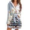 Women's Long-sleeved Fall And Winter Warm Bathrobe Home Clothing Plush Christmas Printing Pajamas Robe