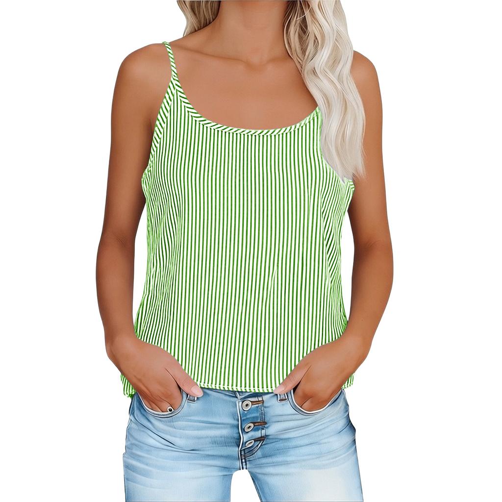 Women's Fashionable Loose Casual Summer Cotton Linen Camisole T-shirt