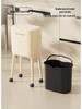 High-End Wheeled Trash Can with Lid: No-Bend, Press To Open, Light Luxury Design for Kitchen & Living Room