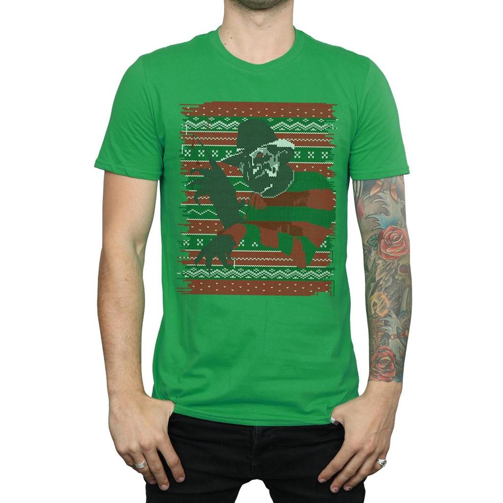 A Nightmare On Elm Street Mens Christmas Fair Isle T-Shirt