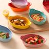 French Rainbow Ceramic Cheese Baked Rice Bowl Household Oven Special Tableware Double Ear Baking Plate Bowls Microwave
