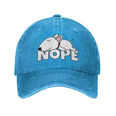 Custom Cotton Nope Bull Terrier Dog Baseball Cap Outdoor Women Men's Adjustable Dad Hat Autumn