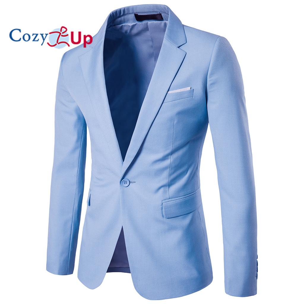 Cozy Up Pánska obleková bunda Slim Fit športový kabát Business Daily Blazer na jeden gombík