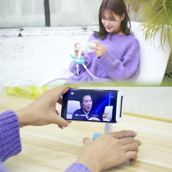 Universell 360 graders rotasjon Hengende hals Telefon Tablet Holder Brakett Stativ