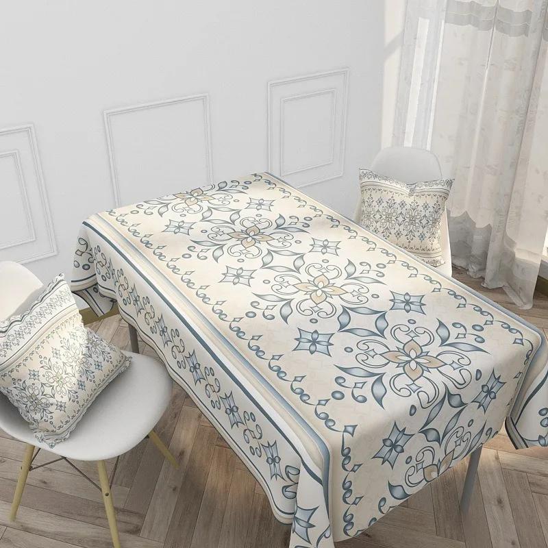 

Cotton Linen Ethnic Style Printed Waterproof Rectangular Tablecloth Coffee Table Cloth Wedding Party Kitchen Dining Decor Table 40x70cm